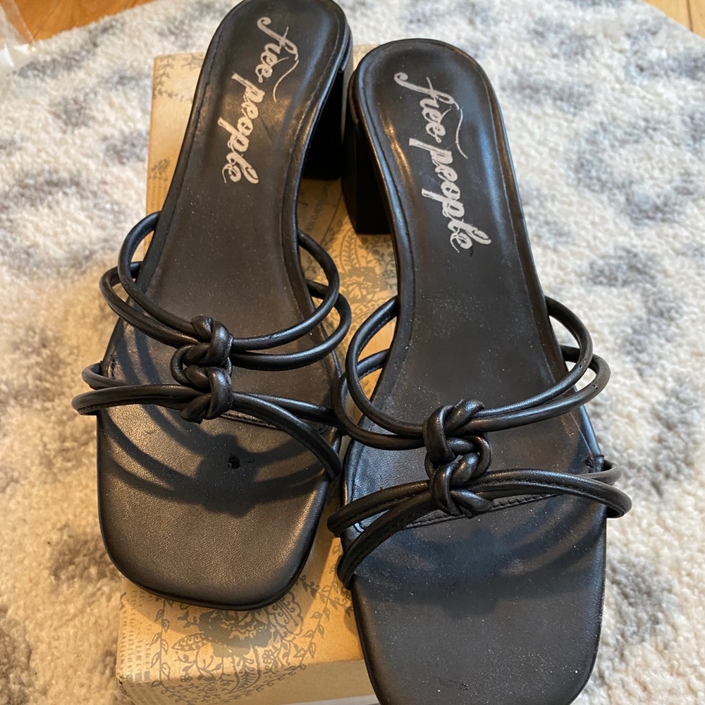 Free People Black Leather Sandals
